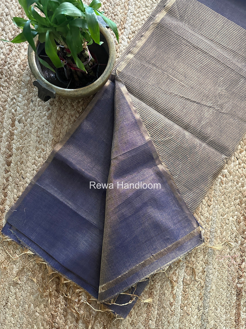 Maheshwari Blue Tissue Saree TS035 Rewa Handloom