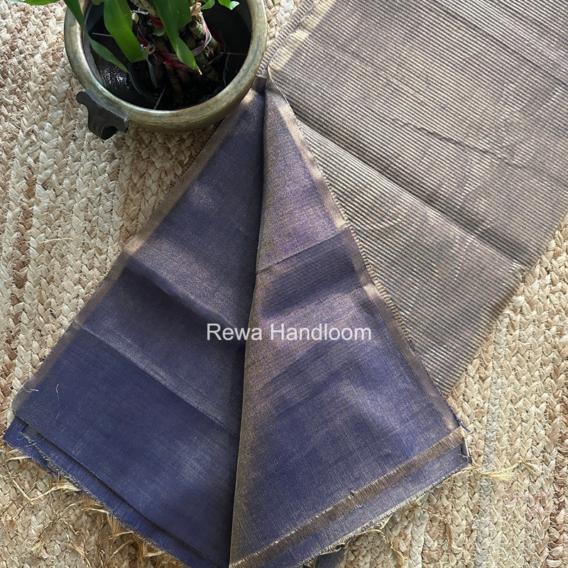 Maheshwari Blue Tissue Saree TS035 Rewa Handloom