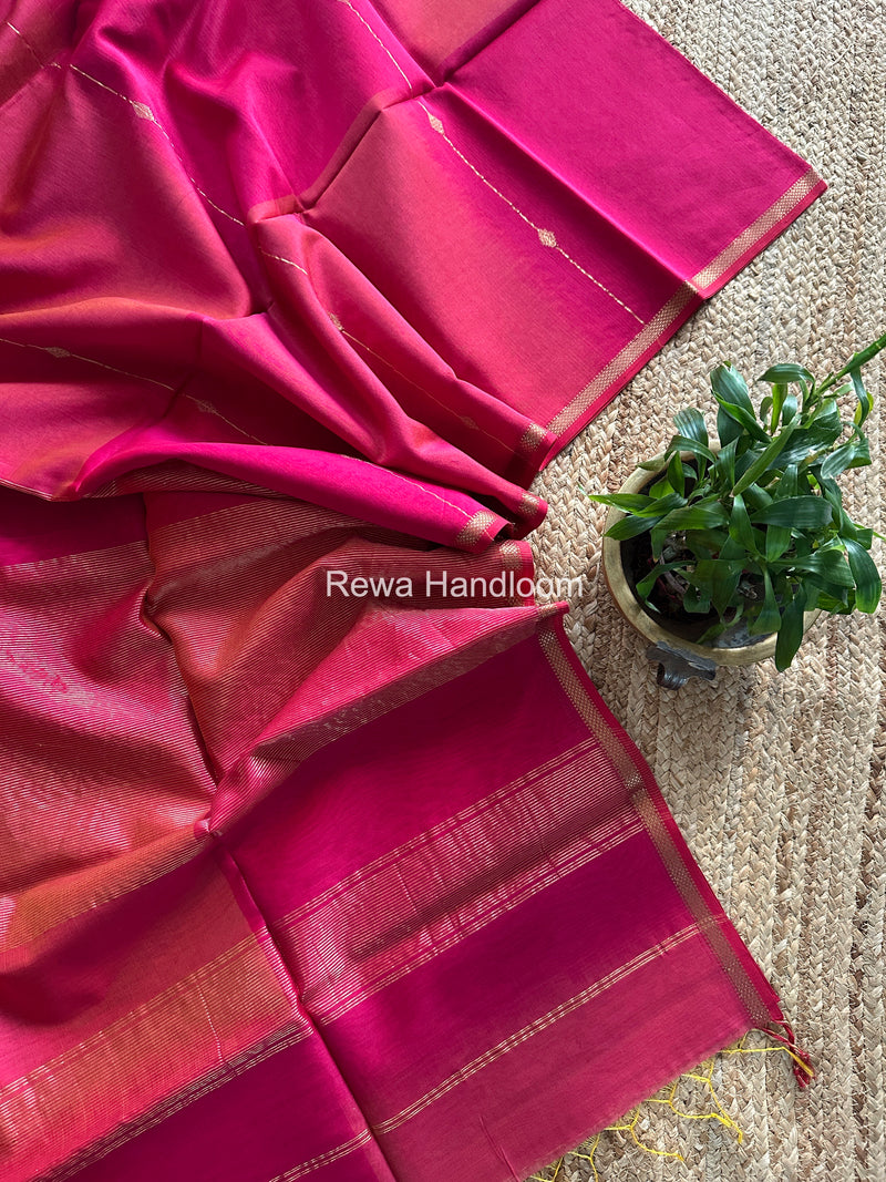 Pink Lining Butti Shaded Maheshwari Saree SBS0100