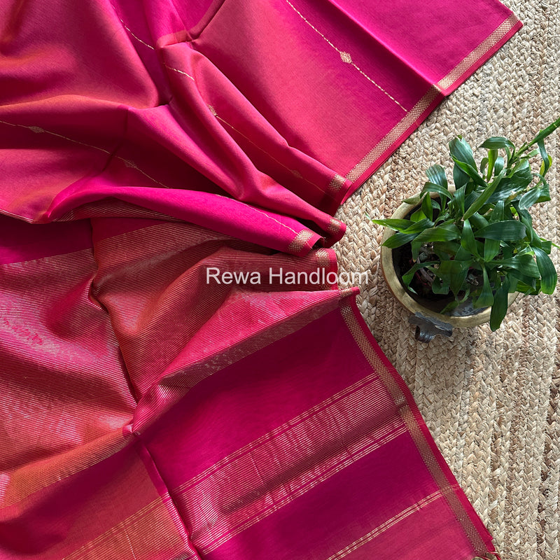 Pink Lining Butti Shaded Maheshwari Saree SBS0100