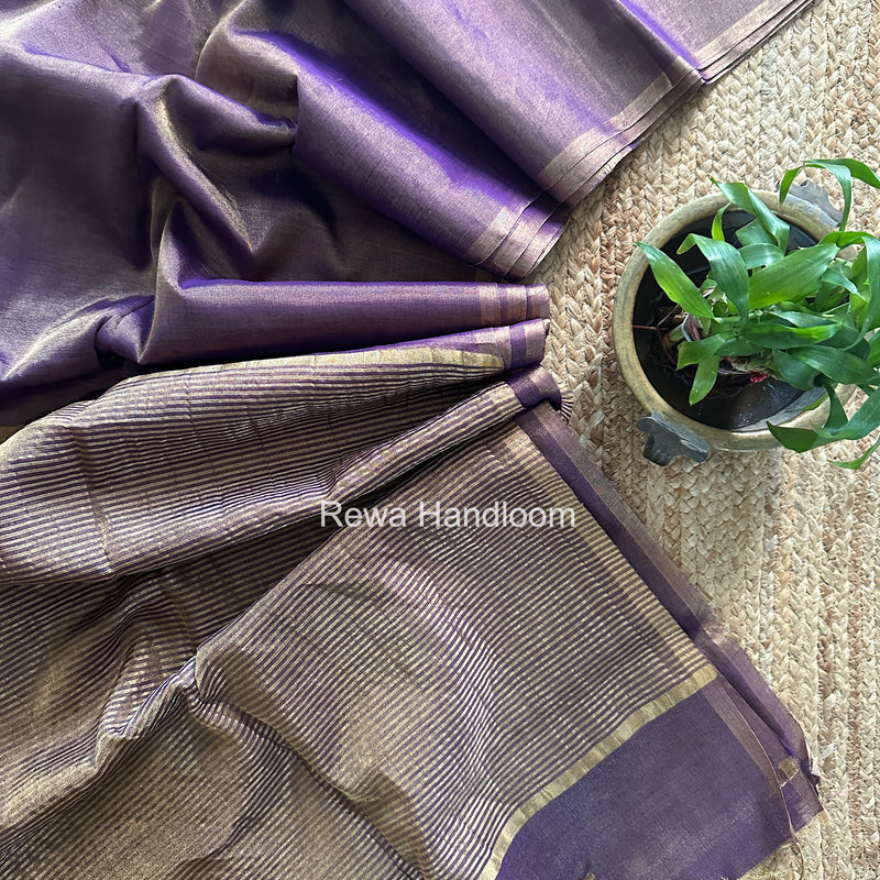 Maheshwari Purple Tissue Saree TS054