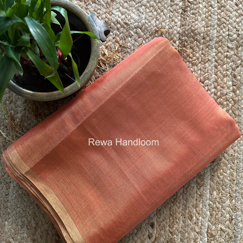 Maheshwari Peach Tissue Saree TS058
