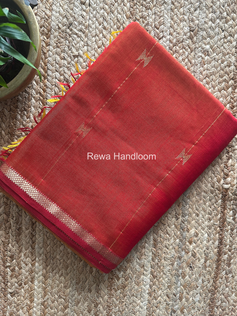 Red Lining Butti Shaded Maheshwari Saree SBS0104