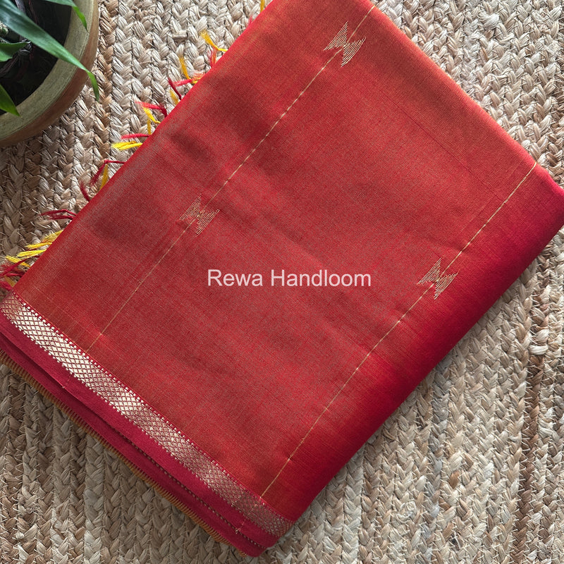 Red Lining Butti Shaded Maheshwari Saree SBS0104