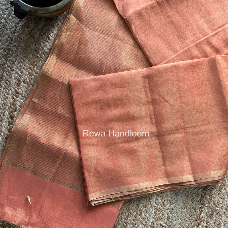 Maheshwari Peach Tissue Saree TS058