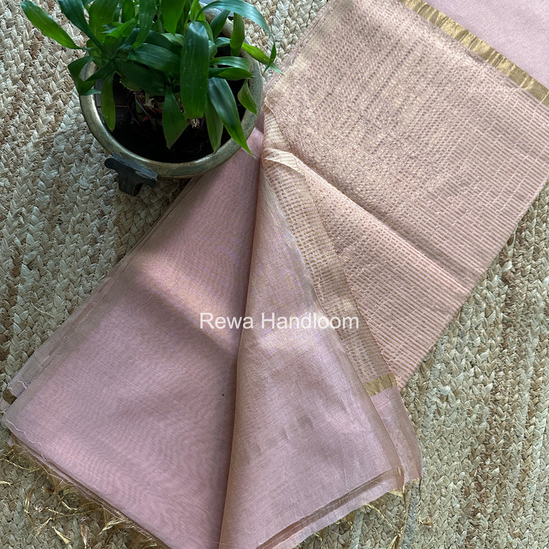 Maheshwari Baby Pink Tissue Saree TS056
