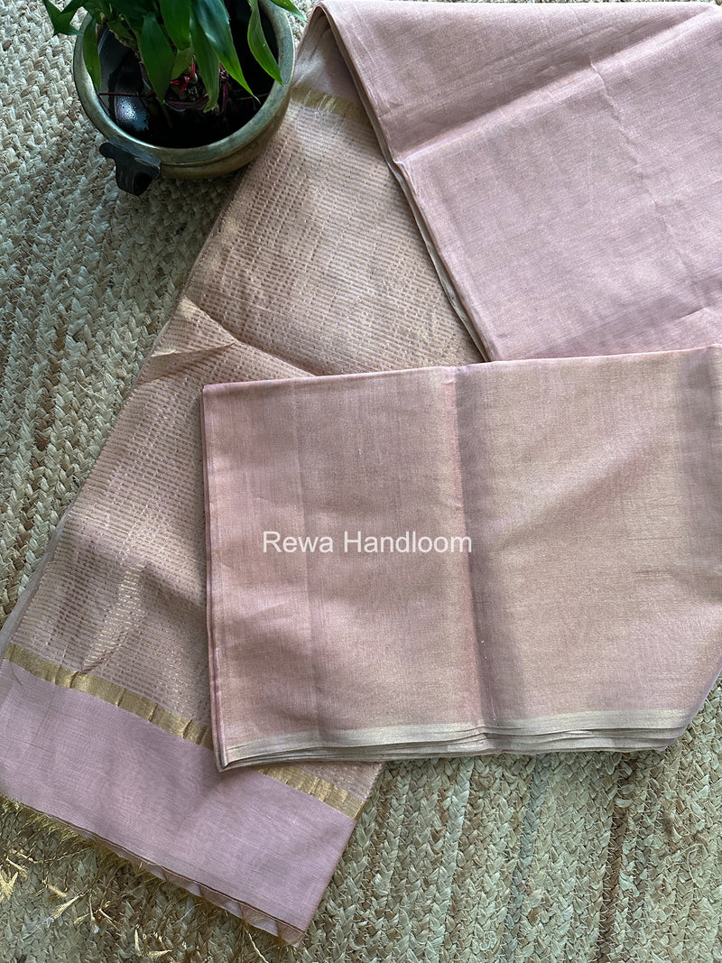 Maheshwari Baby Pink Tissue Saree TS056