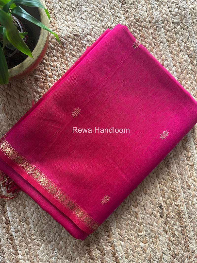Rani Pink Star Butti Maheshwari Saree SSB01