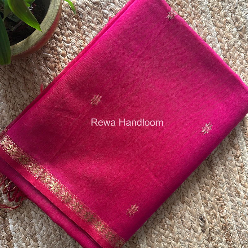 Rani Pink Star Butti Maheshwari Saree SSB01