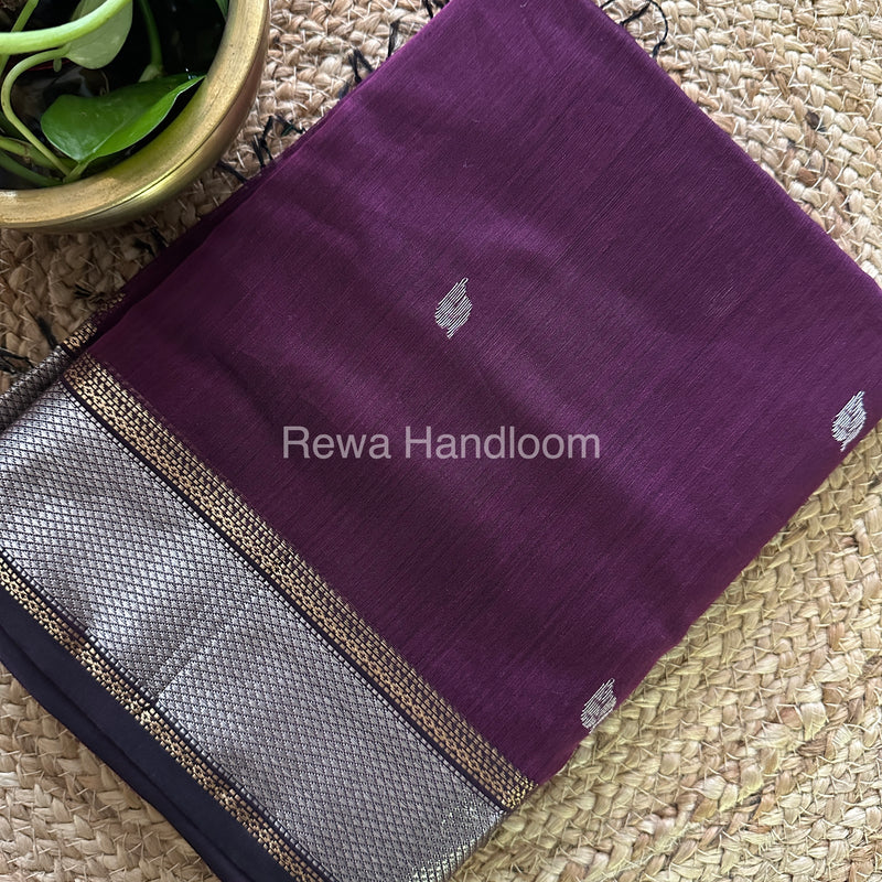 Maheshwari Silver Zari Saree
