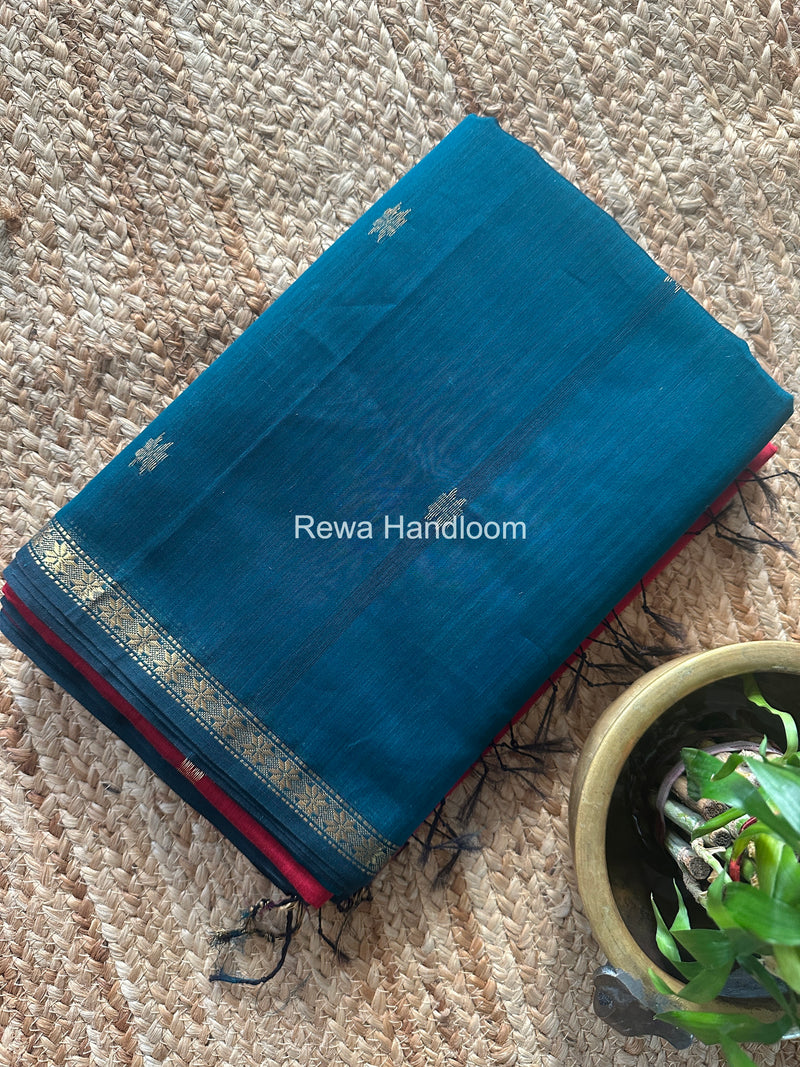 Green Star Butti Maheshwari Saree SSB03