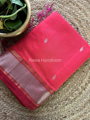 Maheshwari Silver Zari Saree