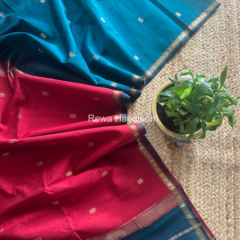 Green Star Butti Maheshwari Saree SSB03