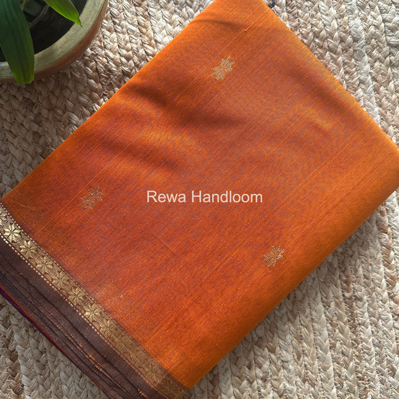 Orange Star Butti Maheshwari Saree SSB04