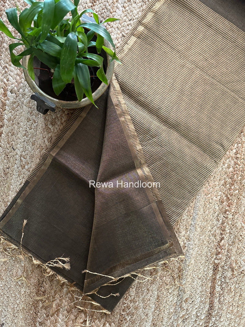 Maheshwari Black Tissue Saree TS029