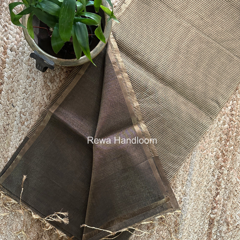 Maheshwari Black Tissue Saree TS029