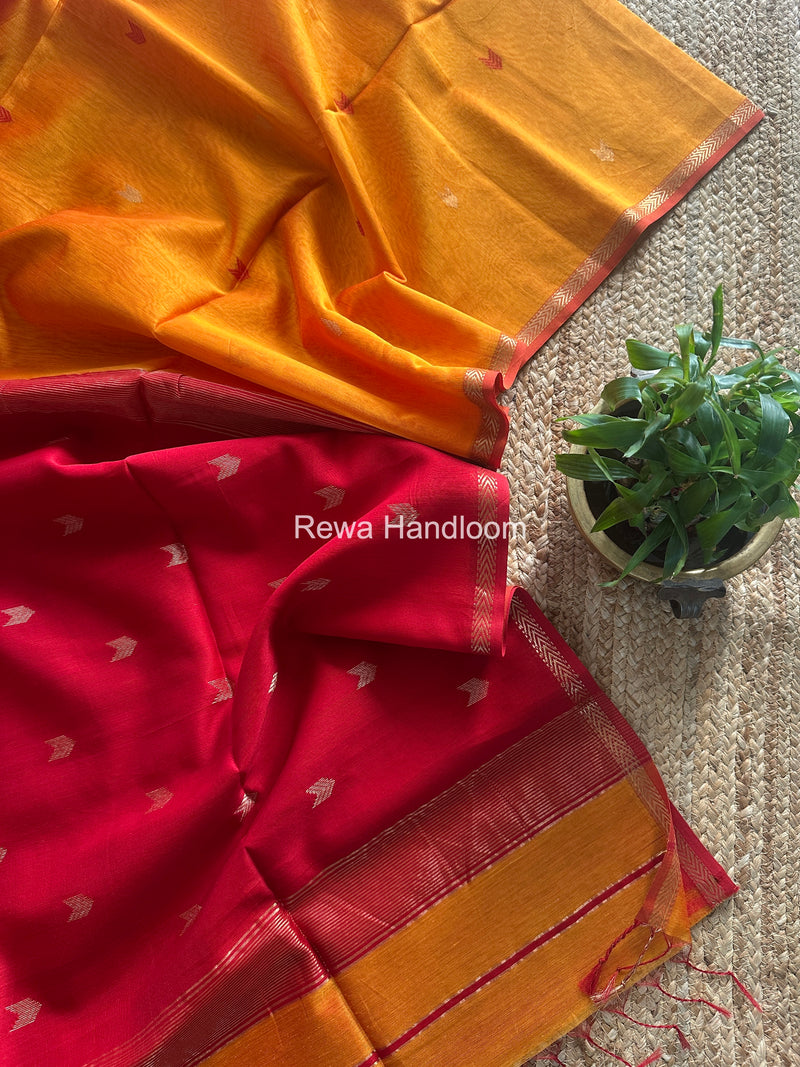 Golden Yellow V Butti Maheshwari Saree VBS053