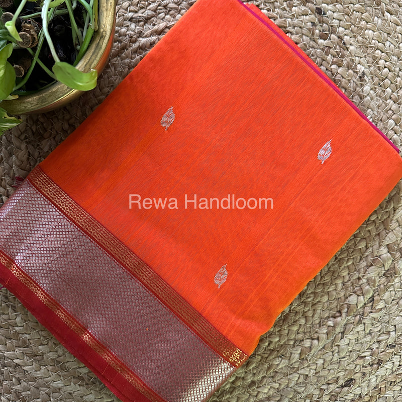 Maheshwari Silver Zari Saree