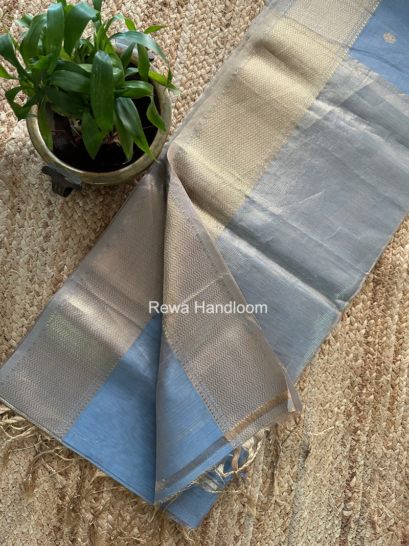 Maheshwari Sky Blue Tissue Butti Saree TCBS05