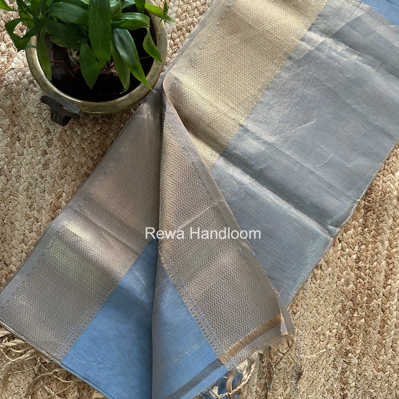 Maheshwari Sky Blue Tissue Butti Saree TCBS05