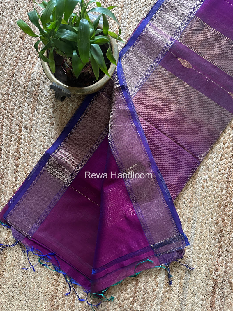 Maheshwari Purple Shaded Butta Saree BLSS034