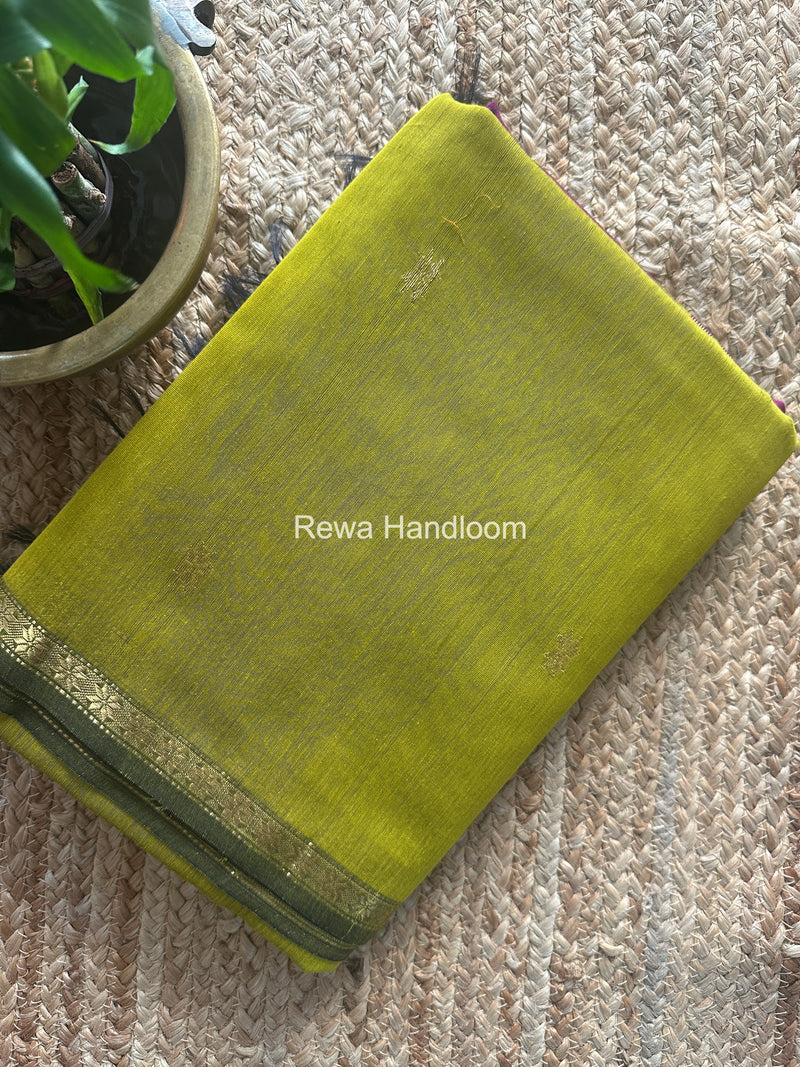 Mehendi Green Star Butti Maheshwari Saree SSB08