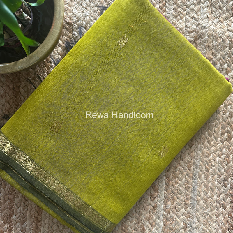 Mehendi Green Star Butti Maheshwari Saree SSB08