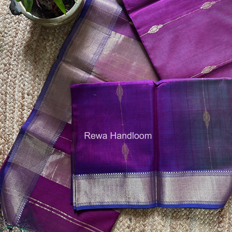 Maheshwari Purple Shaded Butta Saree BLSS034