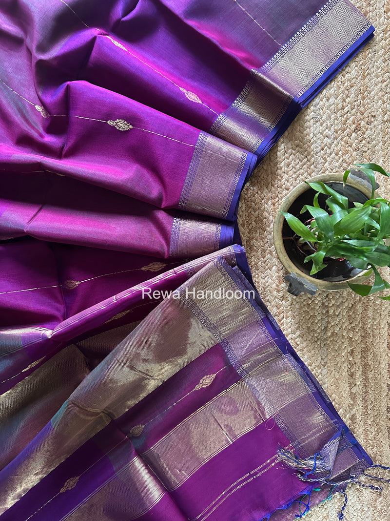 Maheshwari Purple Shaded Butta Saree BLSS034