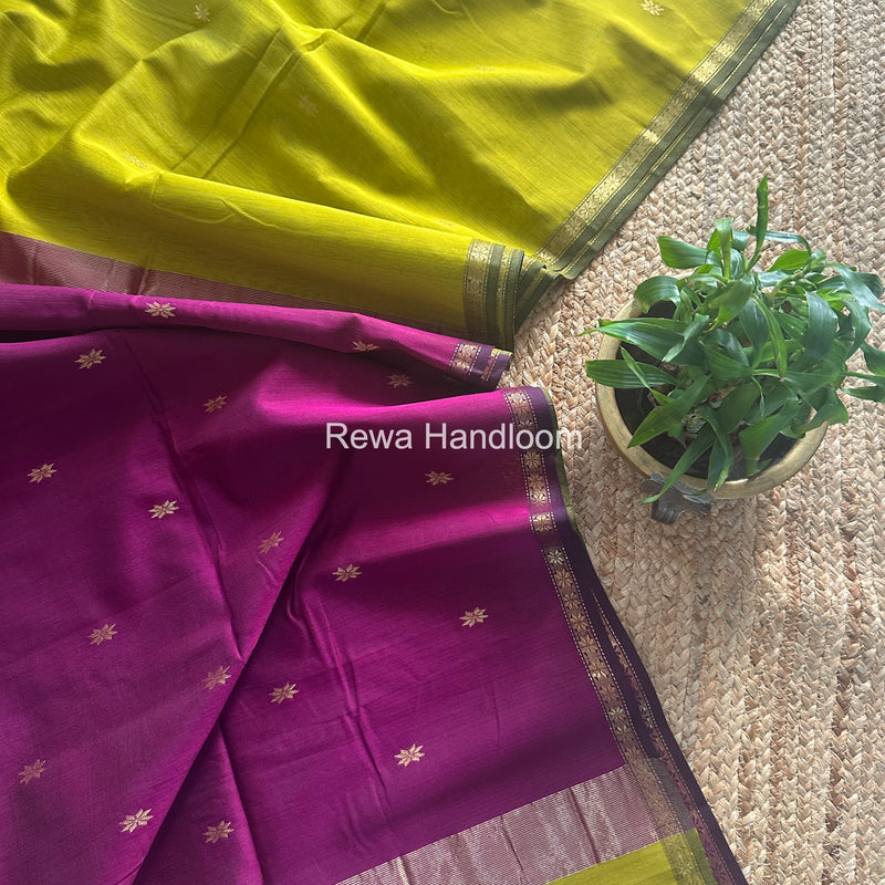 Mehendi Green Star Butti Maheshwari Saree SSB08