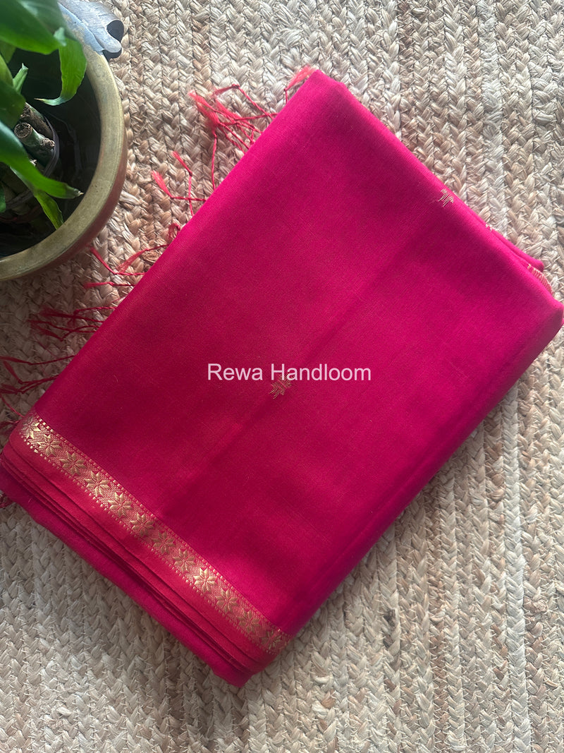 Rani Pink Star Butti Maheshwari Saree SSB09