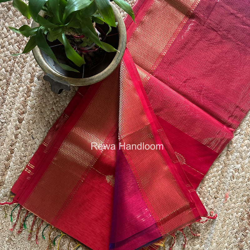 Maheshwari Red Shaded Butta Saree BLSS037