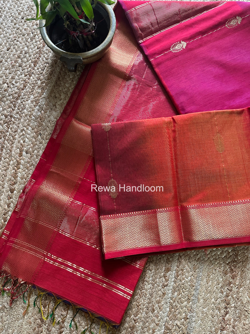 Maheshwari Red Shaded Butta Saree BLSS037