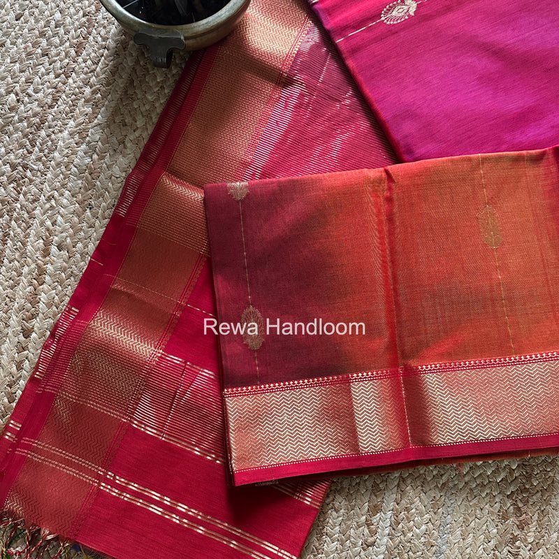 Maheshwari Red Shaded Butta Saree BLSS037