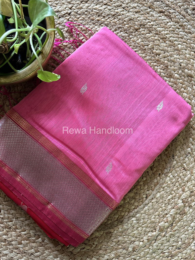 Maheshwari Silver Zari Saree