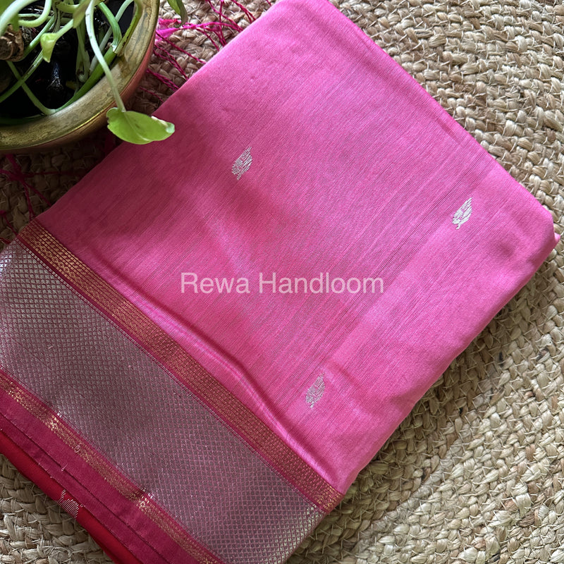 Maheshwari Silver Zari Saree