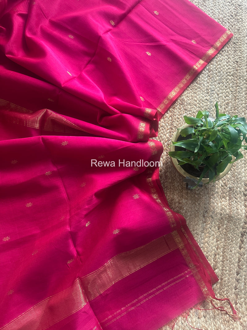 Rani Pink Star Butti Maheshwari Saree SSB09
