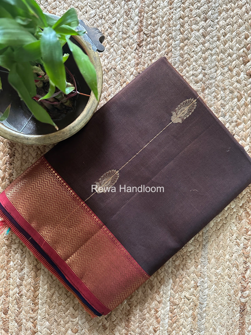 Maheshwari Wine Shaded Butta Saree BLSS035