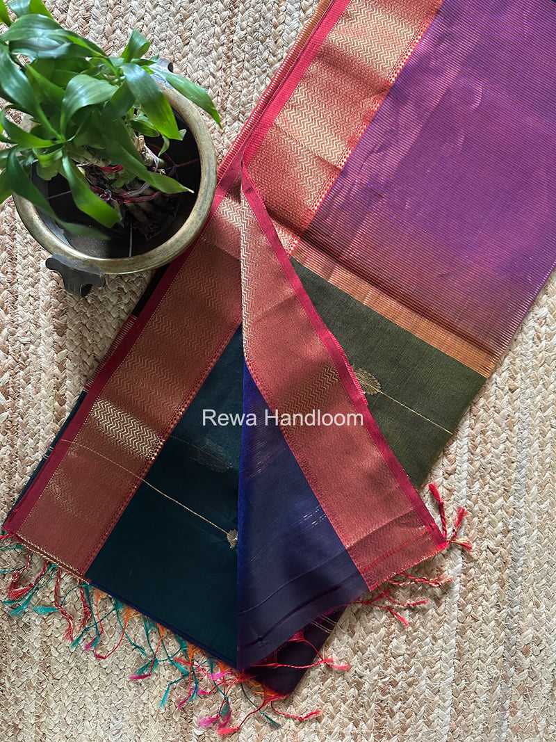Maheshwari Wine Shaded Butta Saree BLSS035