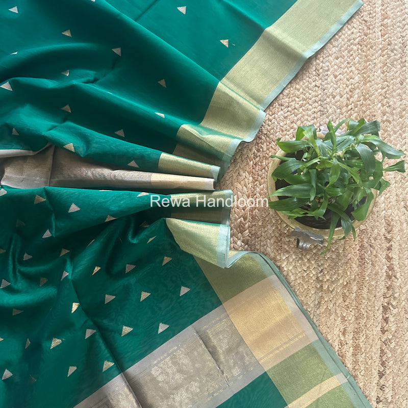  Green Triangle Butti Maheshwari Saree SB0180