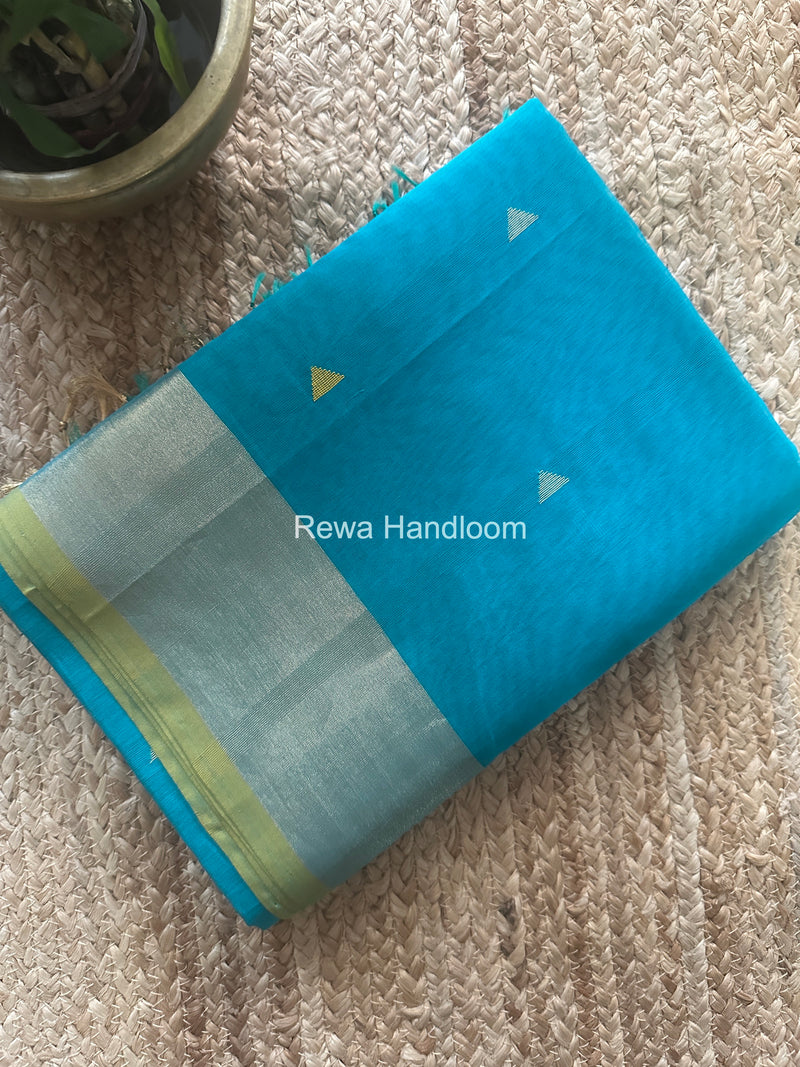 Sky Blue Triangle Butti Maheshwari Saree SB0181