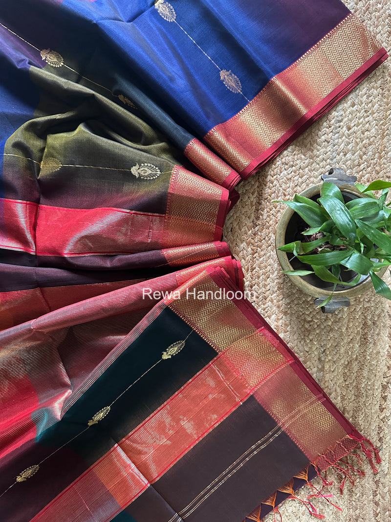 Maheshwari Wine Shaded Butta Saree BLSS035