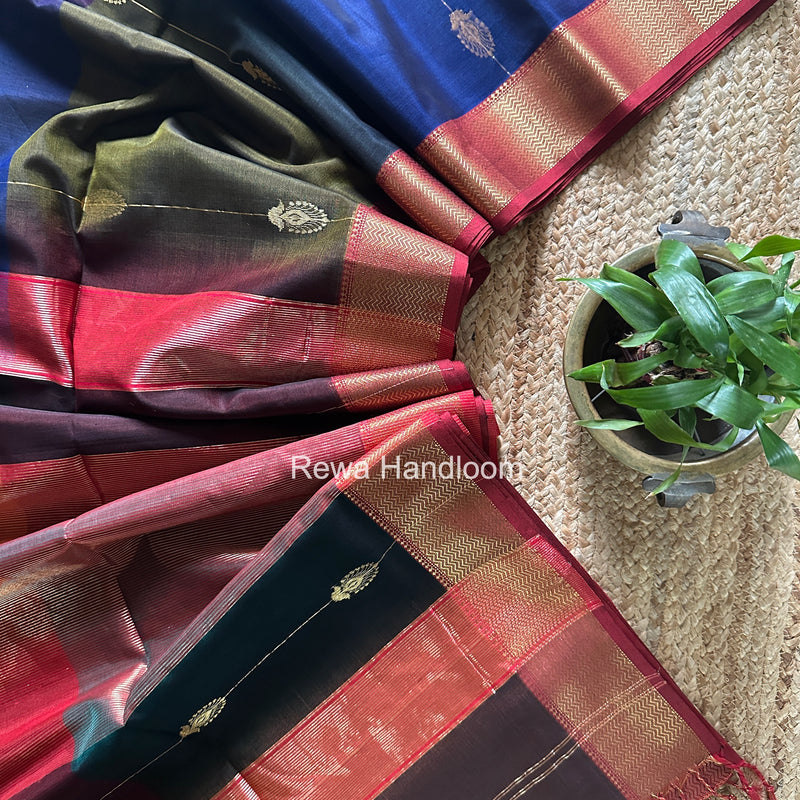 Maheshwari Wine Shaded Butta Saree BLSS035