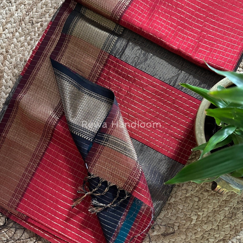 Maheshwari Zari Checks Saree