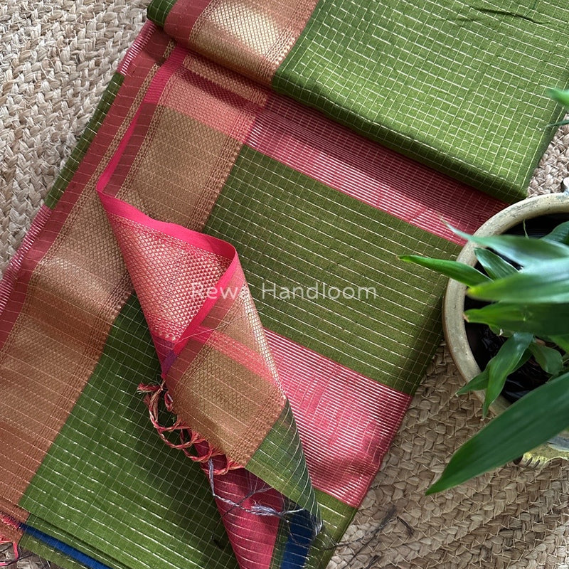 Maheshwari Zari Checks Saree