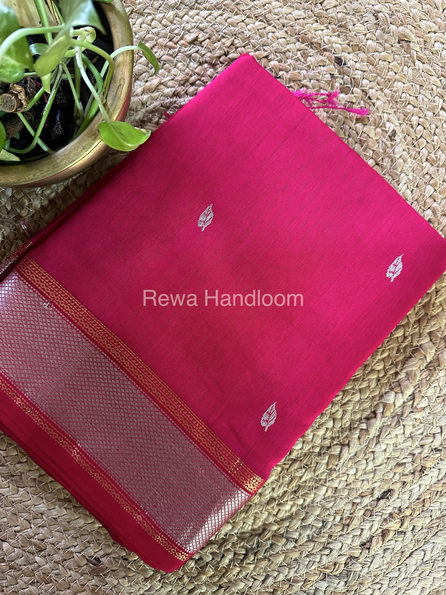 Maheshwari Purple Pink Silver Zari Saree-SPS-021