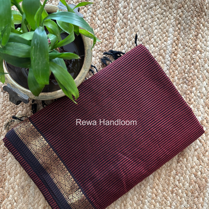 Maheshwari Maroon Garbha Reshami Rich Pallu Silk Saree GRPS09