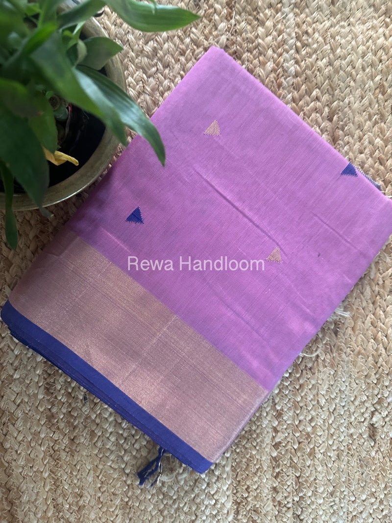 Light Purple Zari Butti Maheshwari Saree SB0162
