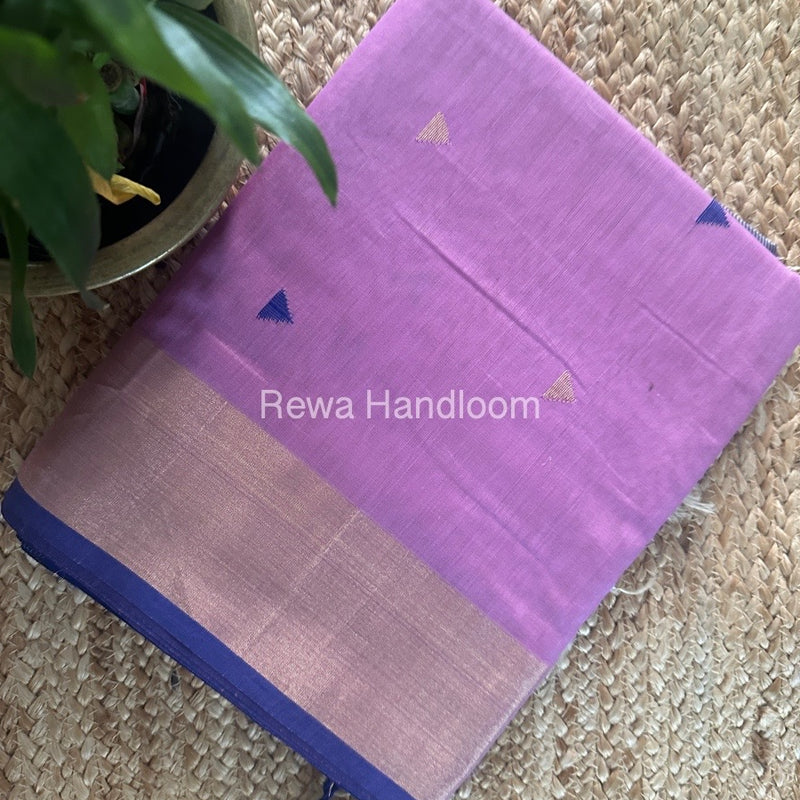 Light Purple Zari Butti Maheshwari Saree SB0162