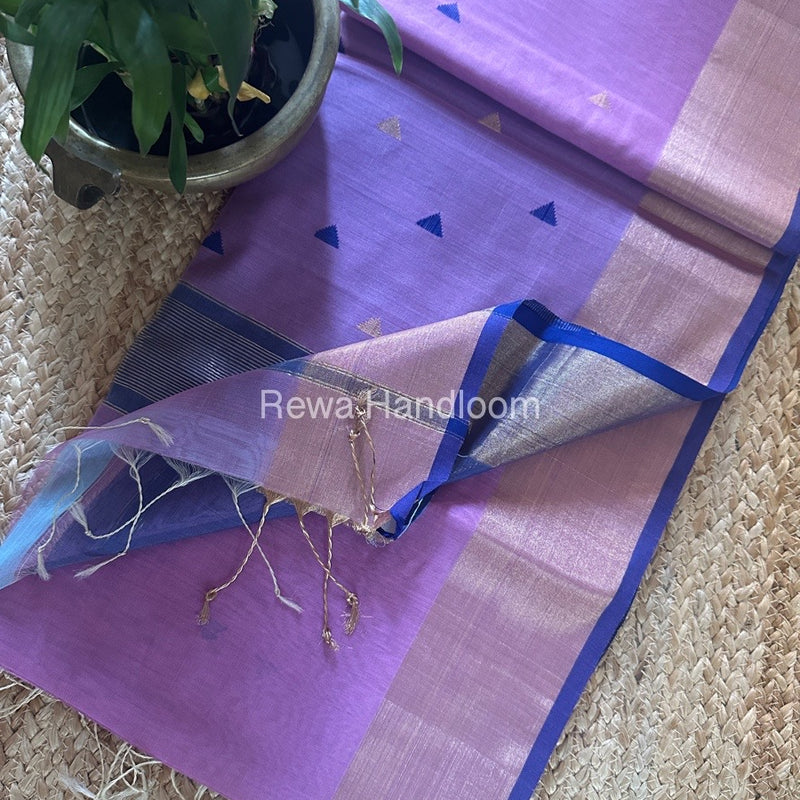 Light Purple Zari Butti Maheshwari Saree SB0162